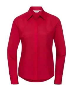 Camicia donna slim popeline, maniche lunghe eleganti
