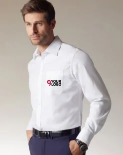 Camicia uomo cotone micro-twill con taschino, comfort e stile