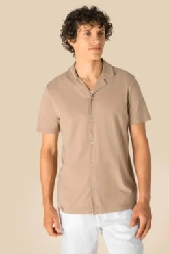 Camicia uomo ecosostenibile slavata a maniche corte