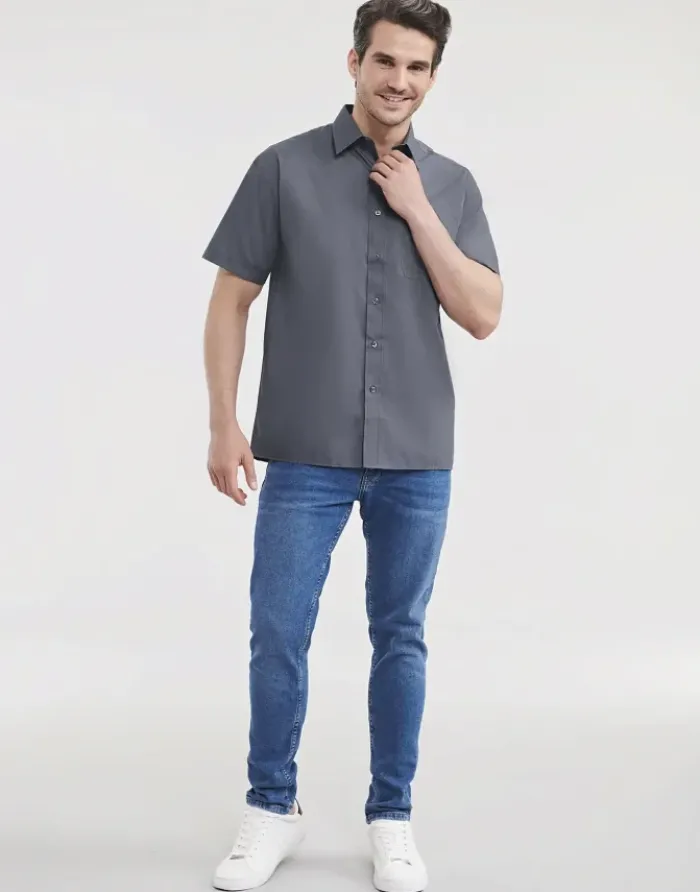 Camicia uomopopeline, maniche corte, classic fit