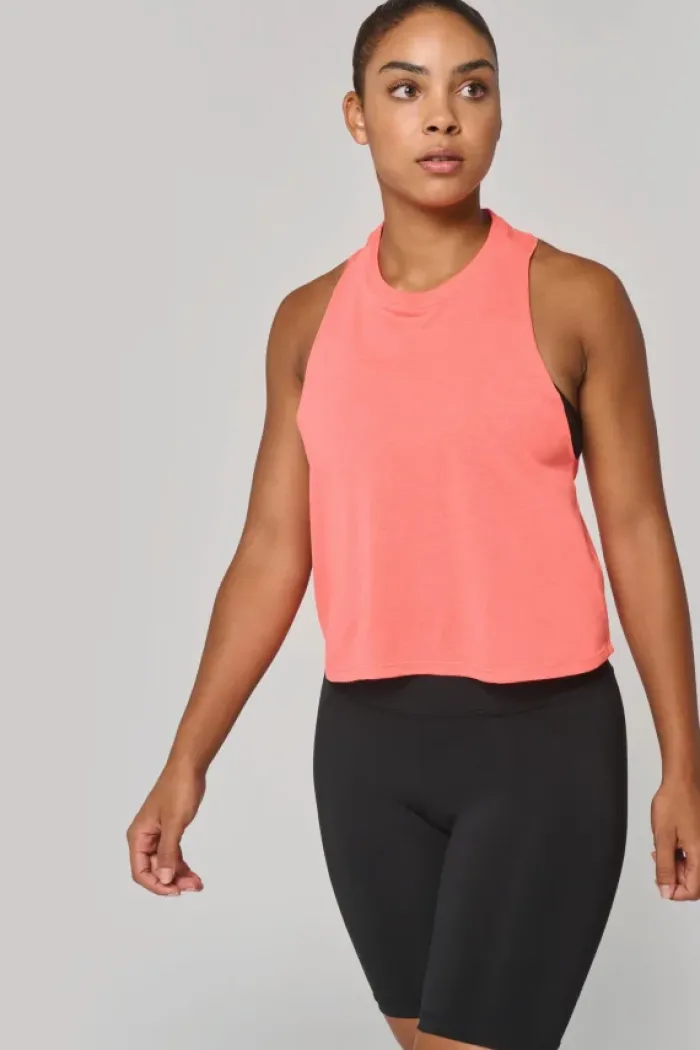 Canotta crop triblend donna