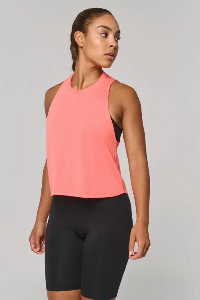 Canotta crop triblend donna