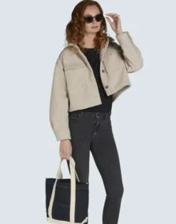 Canvas denim shopper