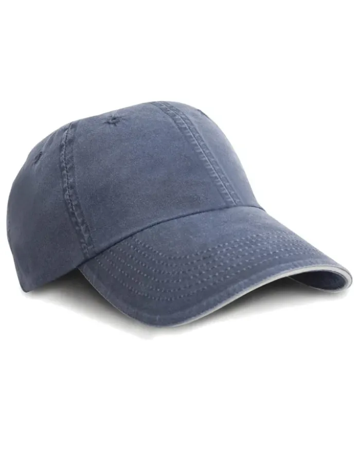 Cappellino in cotone twill 100g, prelavato, chiusura metallica