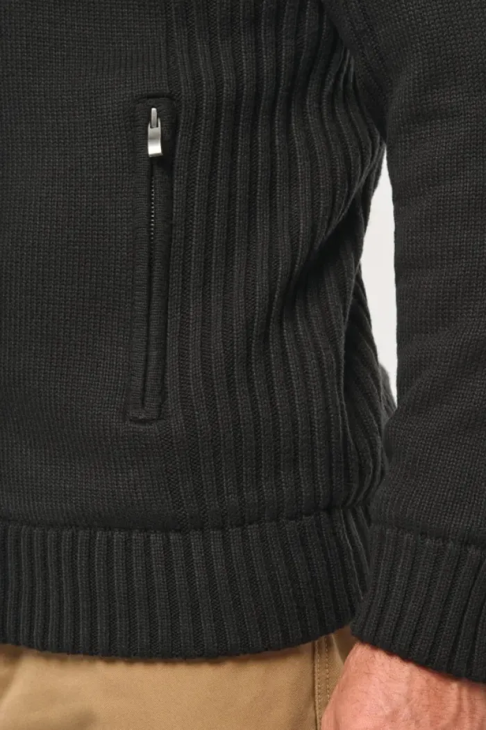 Cardigan foderato in pile uomo