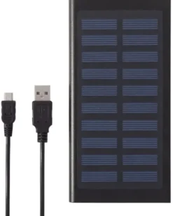 Caricabatterie solare Stellar 8000mAh LED, alluminio nero