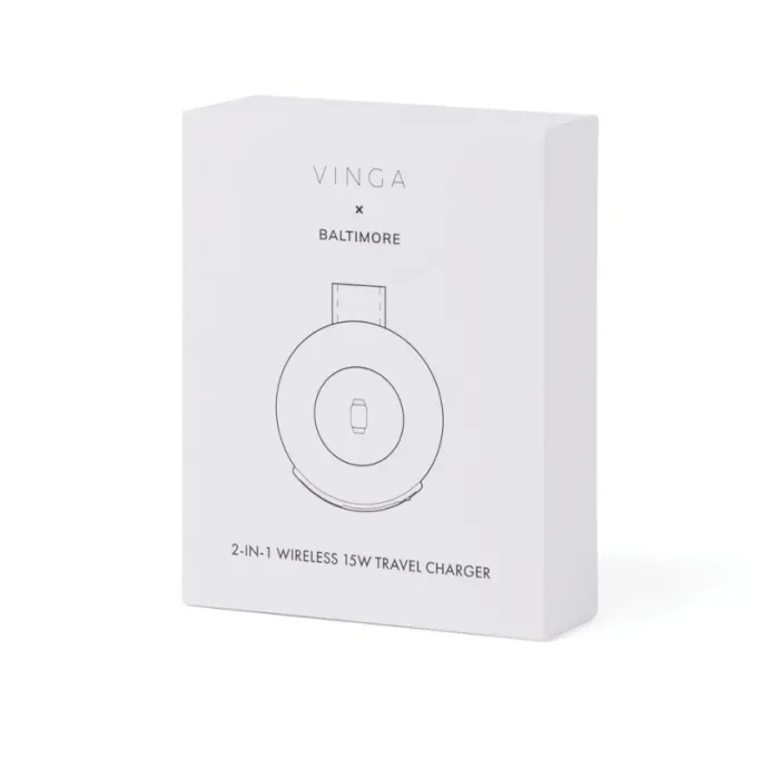 Caricatore wireless 2in1 da viaggio 15w vinga baltimore