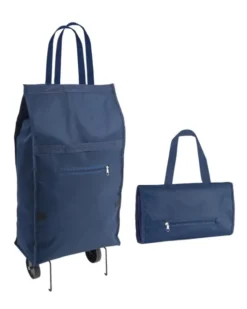 Carrello Spesa Richiudibile in Nylon 600D con Ruote Velcro 33x56 cm
