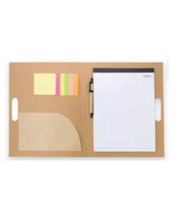 Cartella portadocumenti con segnapagine block-notes e penna
