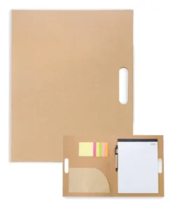 Cartella portadocumenti con segnapagine block-notes e penna