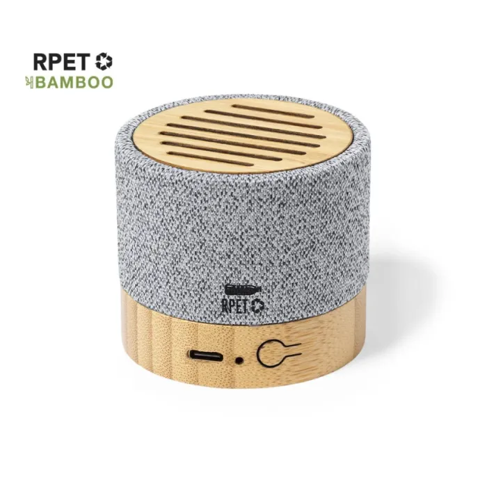 Cassa Blarak Bluetooth Bamboo-Plastica 126g Ø5.3x6.1cm – Nero