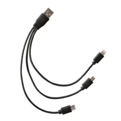 Cavetto 3 in 1, 24cm, Lightning/USB-C/Micro USB