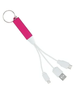 Cavetto 3 in 1 multicolor con luce logo e portachiavi