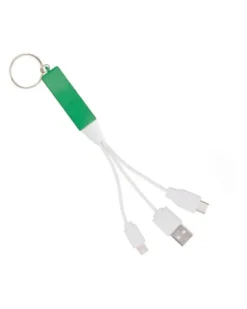 Cavetto 3 in 1 multicolor con luce logo e portachiavi