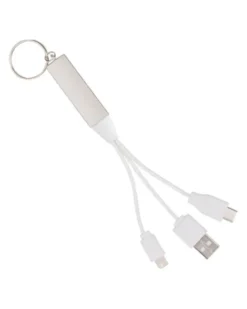 Cavetto 3 in 1 multicolor con luce logo e portachiavi