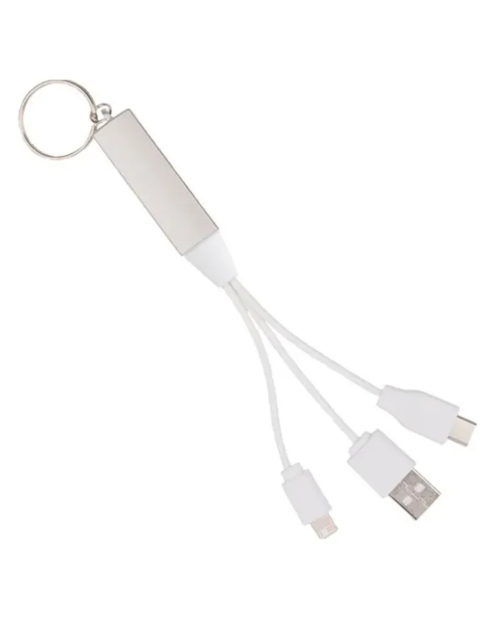 Cavetto 3 in 1 multicolor con luce logo e portachiavi
