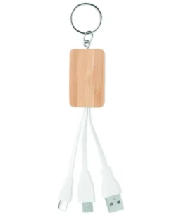 CLAUER Cavo 2in1 Bamboo USB-A Micro-B Type-C 12.5cm Naturale