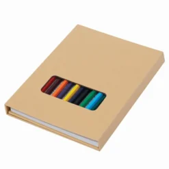 COLOURFUL BOOK Set da colorare, 12 matite e fogli, legno premium