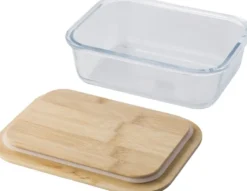Contenitore pranzo nicole | vetro | coperchio bambù | 900 ml
