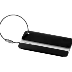 Discovery Targhetta bagaglio in alluminio argento 8x4 cm leggera