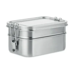 DOUBLE CHAN Portapranzo Acciaio Inox 2 Scomparti 120ml Silver