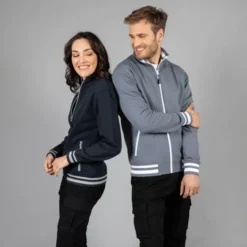 Felpa Arizona Lady con zip, cotone, regular fit, righe contrasto