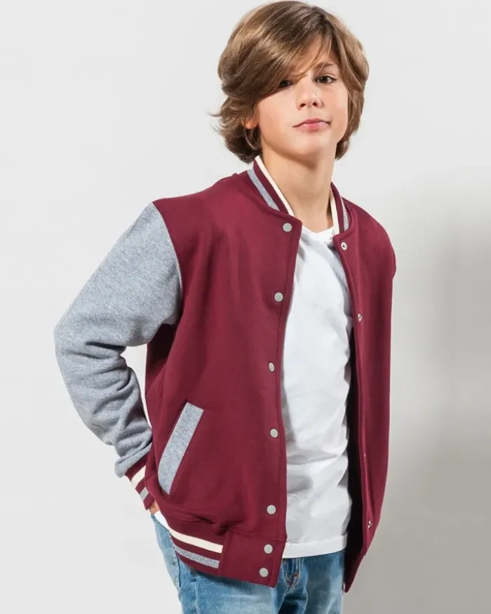 Felpa Bomber Bambino Bicolore con Zip, personalizzabile