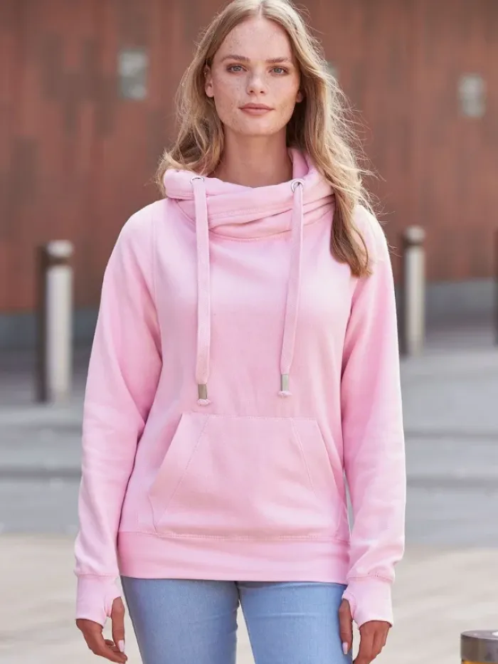 Felpa con cappuccio Cross Neck con logo aziendale