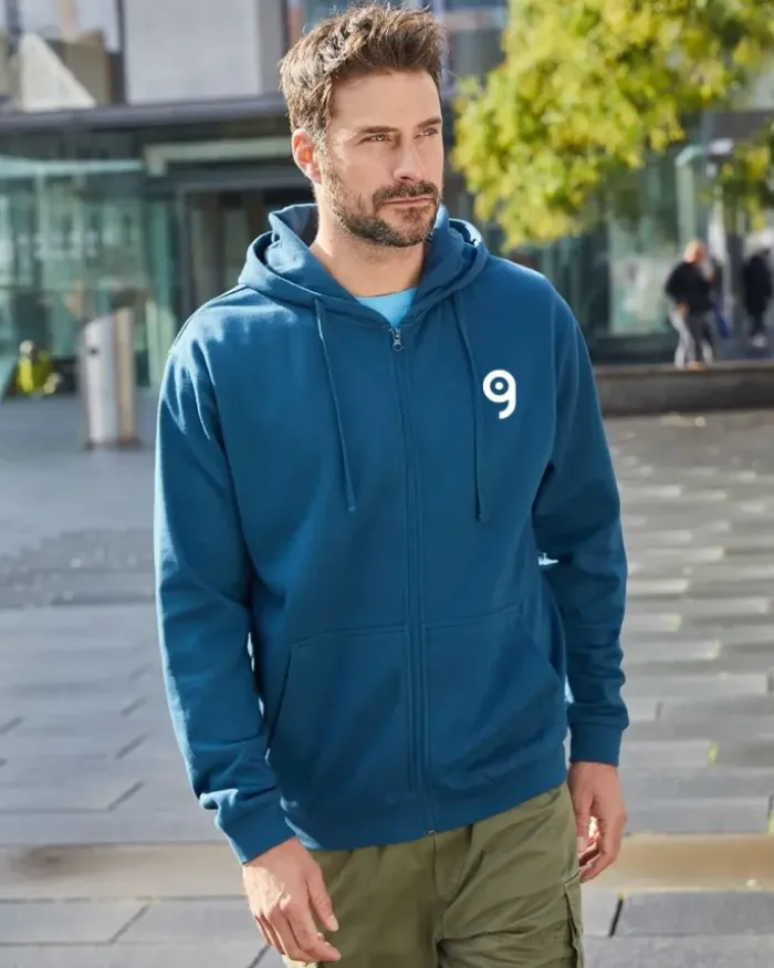 Felpa con cappuccio e zip promozionale da uomo