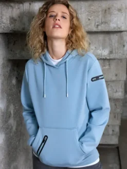 Felpa con cappuccio interlock da donna personalizzabile