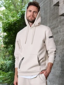 Felpa con cappuccio interlock uomo