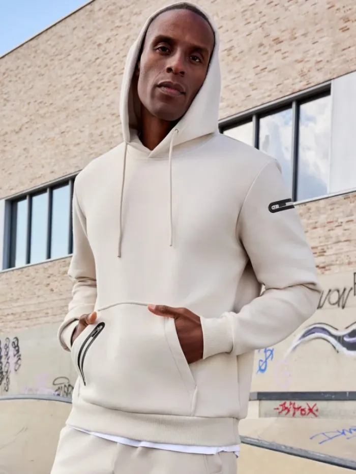 Felpa con cappuccio interlock uomo