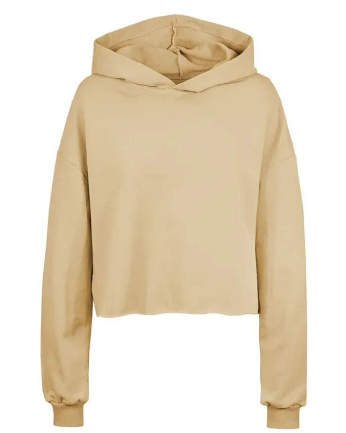 Felpa crop con cappuccio in cotone Ring Spun