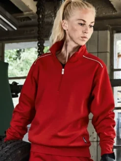 Felpa da lavoro Solid Half-Zip, cotone/poliestere, lavabile 60°C