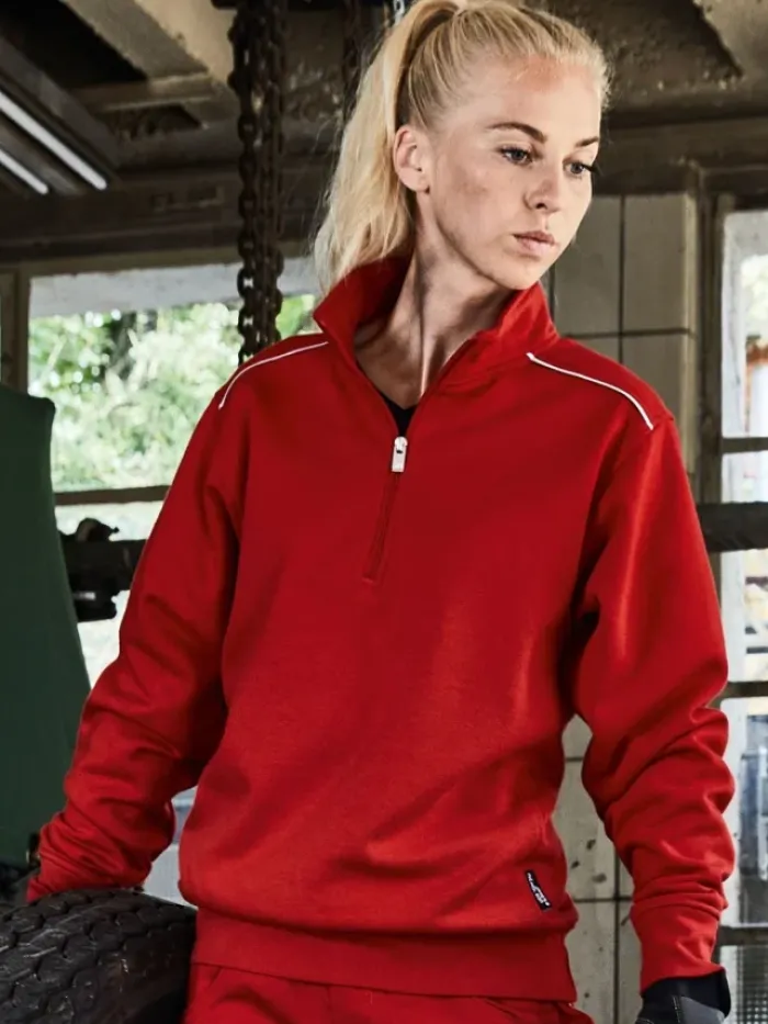 Felpa da lavoro Solid Half-Zip, cotone/poliestere, lavabile 60°C