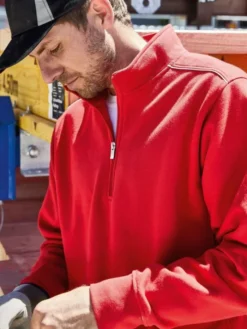 Felpa da lavoro Solid Half-Zip, cotone/poliestere, lavabile 60°C