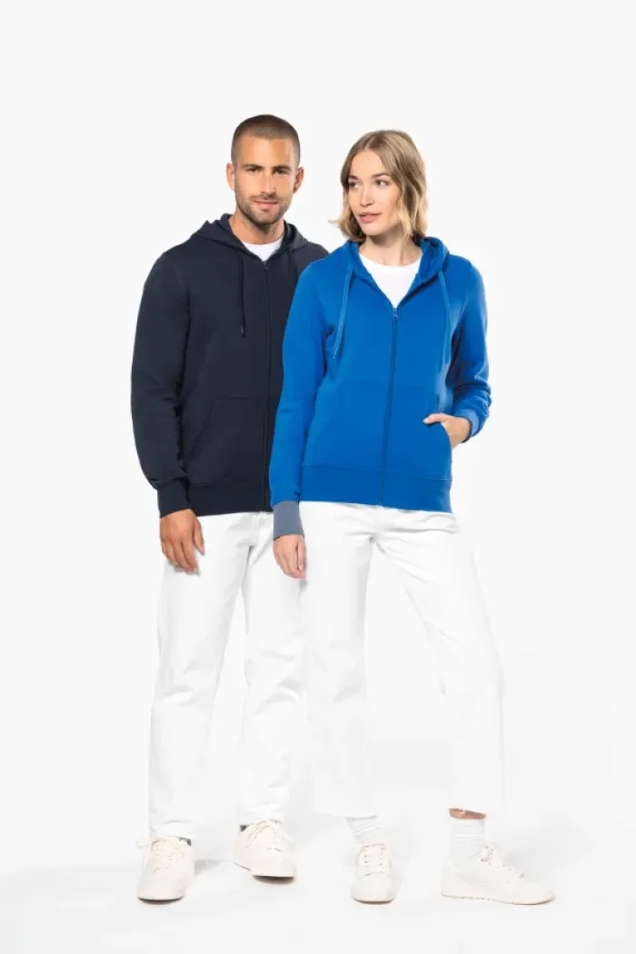 Felpa eco-sostenibile donna con cappuccio e zip