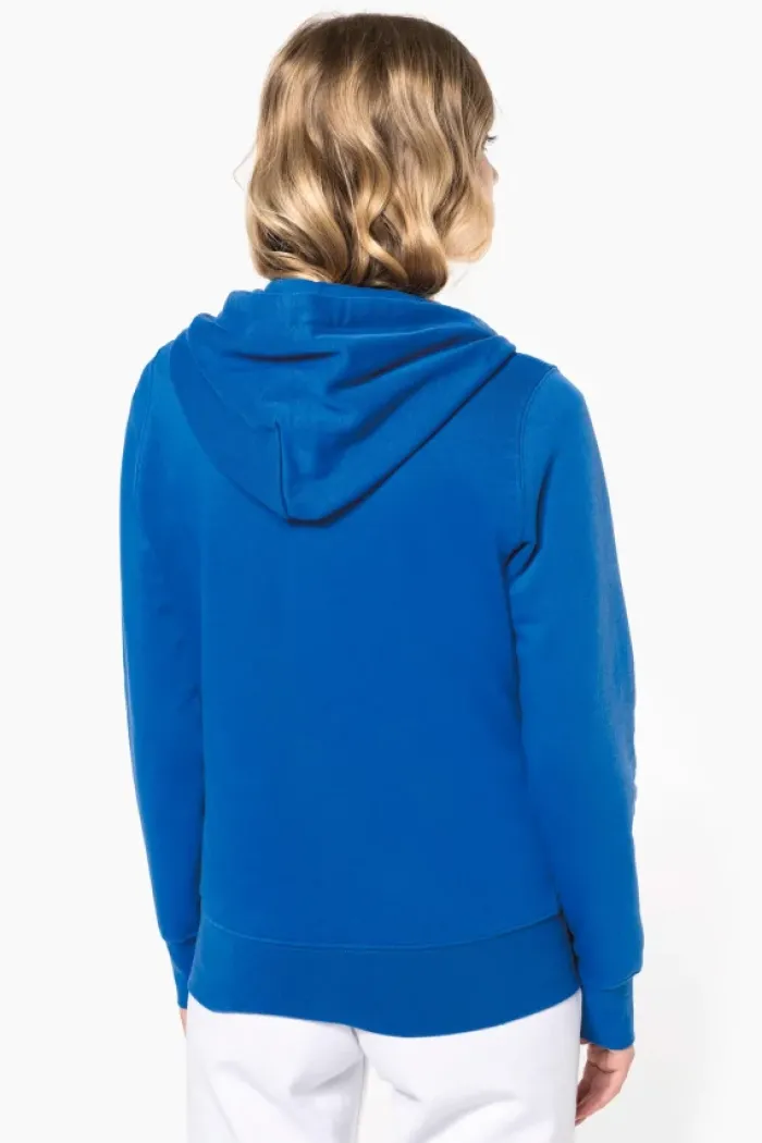 Felpa eco-sostenibile donna con cappuccio e zip
