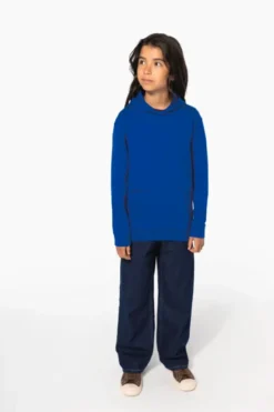 Felpa in materiale riciclato con cappuccio bambino