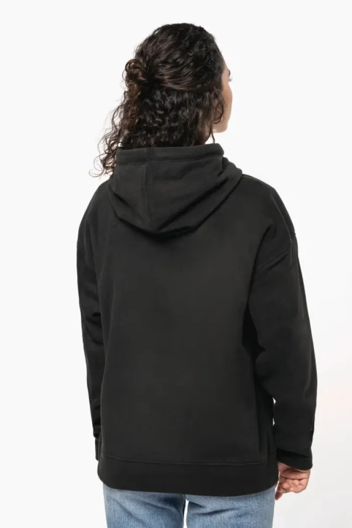 Felpa unisex con cappuccio oversize in pile riciclato