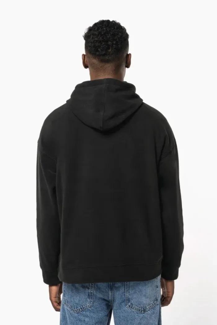 Felpa unisex con cappuccio oversize in pile riciclato