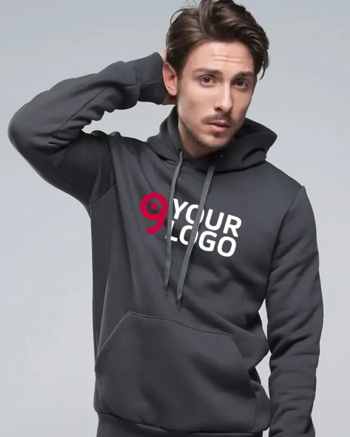 Felpa unisex in cotone con zip e cappuccio French Terry