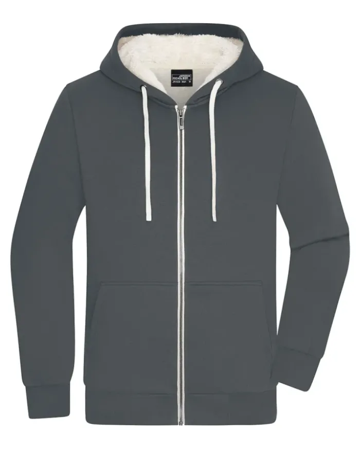 Felpa Uomo Doubleface Sherpa Zip Cappuccio