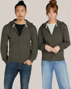 Felpa zip con cappuccio Signature senza etichetta
