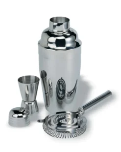 FIZZ Set Cocktail 3 Pezzi Acciaio Inox: Shaker, Filtro, Misurino