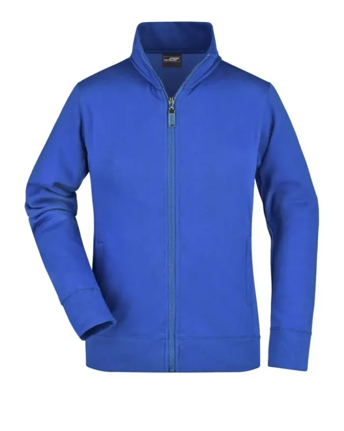 Giacca donna Slimfit cotone-poliestere con zip, Colletto coreano