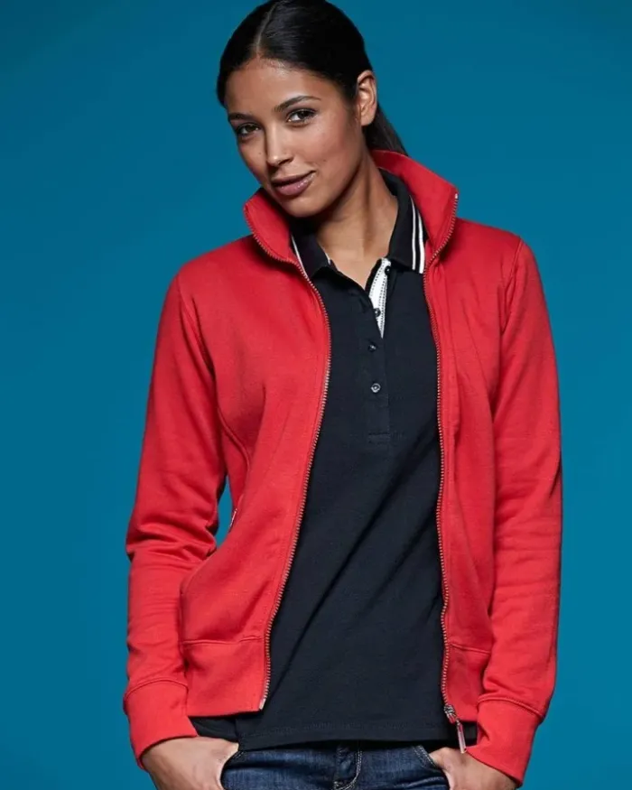 Giacca donna Slimfit cotone-poliestere con zip, Colletto coreano