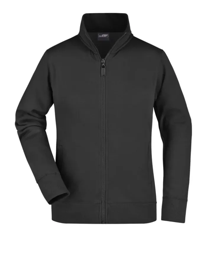 Giacca donna Slimfit cotone-poliestere con zip, Colletto coreano