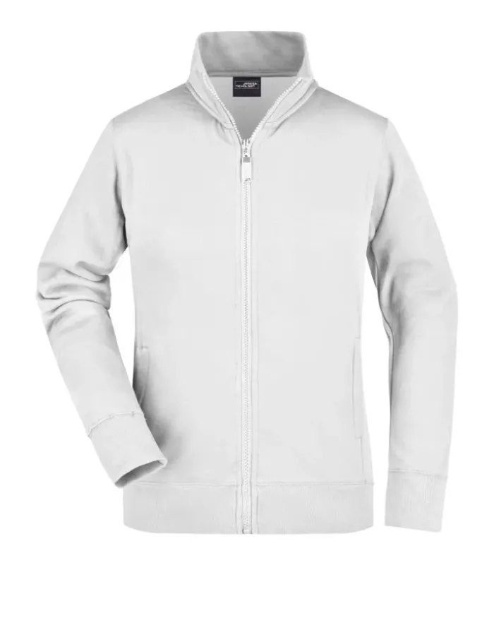 Giacca donna Slimfit cotone-poliestere con zip, Colletto coreano