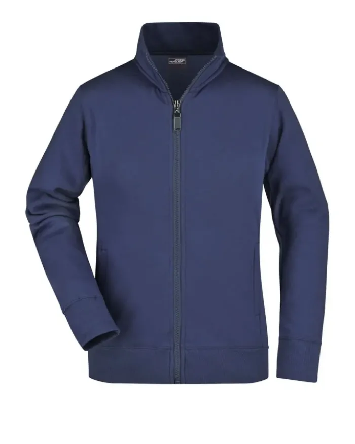 Giacca donna Slimfit cotone-poliestere con zip, Colletto coreano
